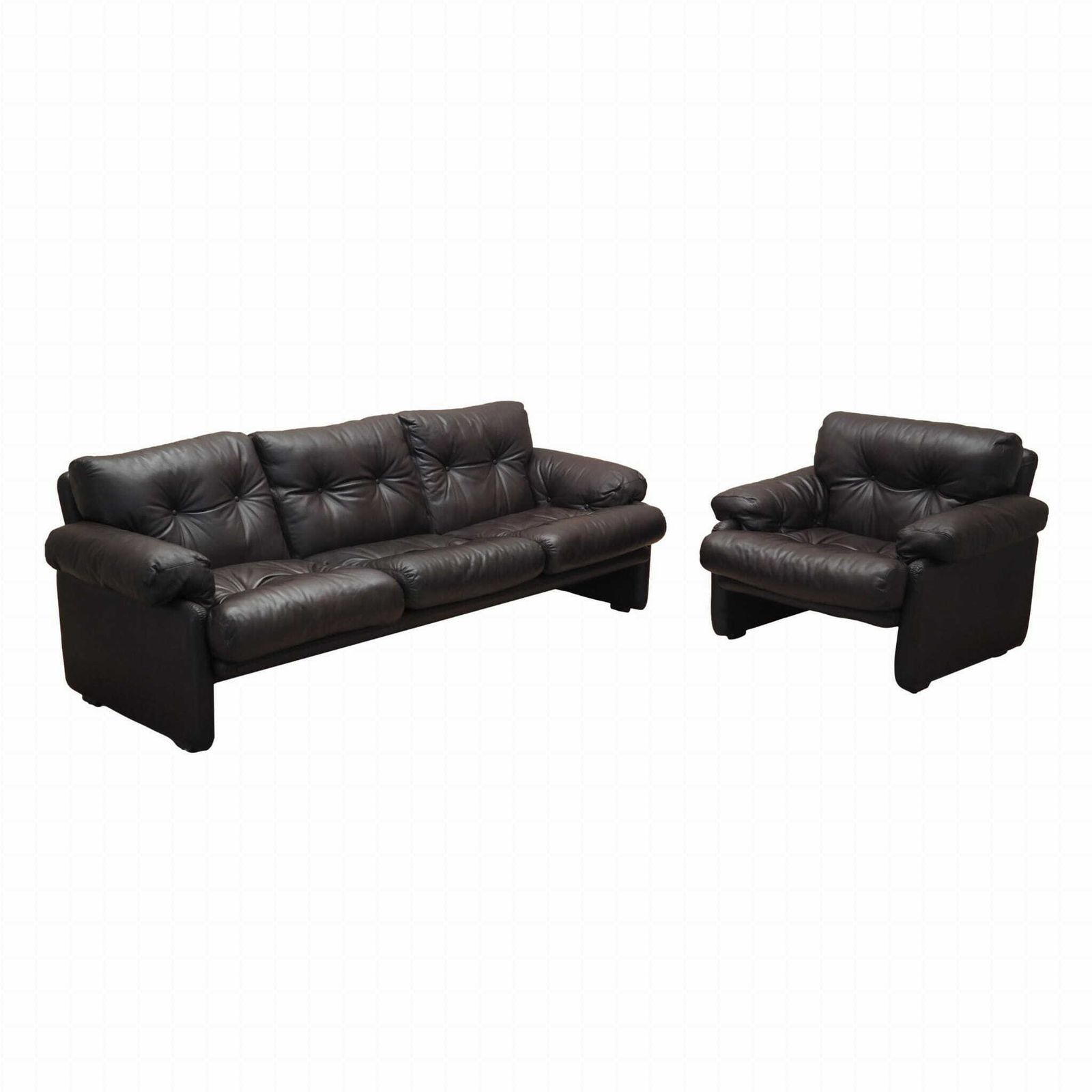 Leather Living Room Set, Italian Design, 1960s, Manufacturer: B&B Italia, Designer: Tobia Scarpa