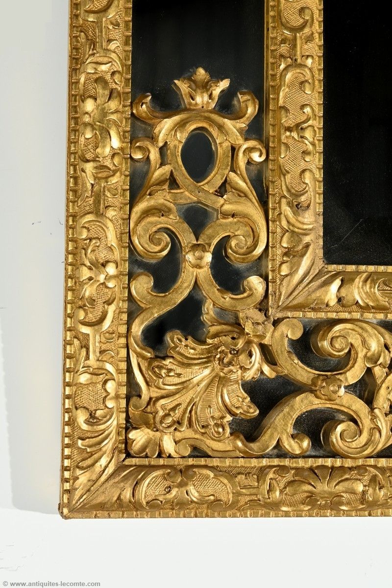 Gilded Wood Glazing Bead Mirror, Napoleon III Period – Mid 19th Century photo buy