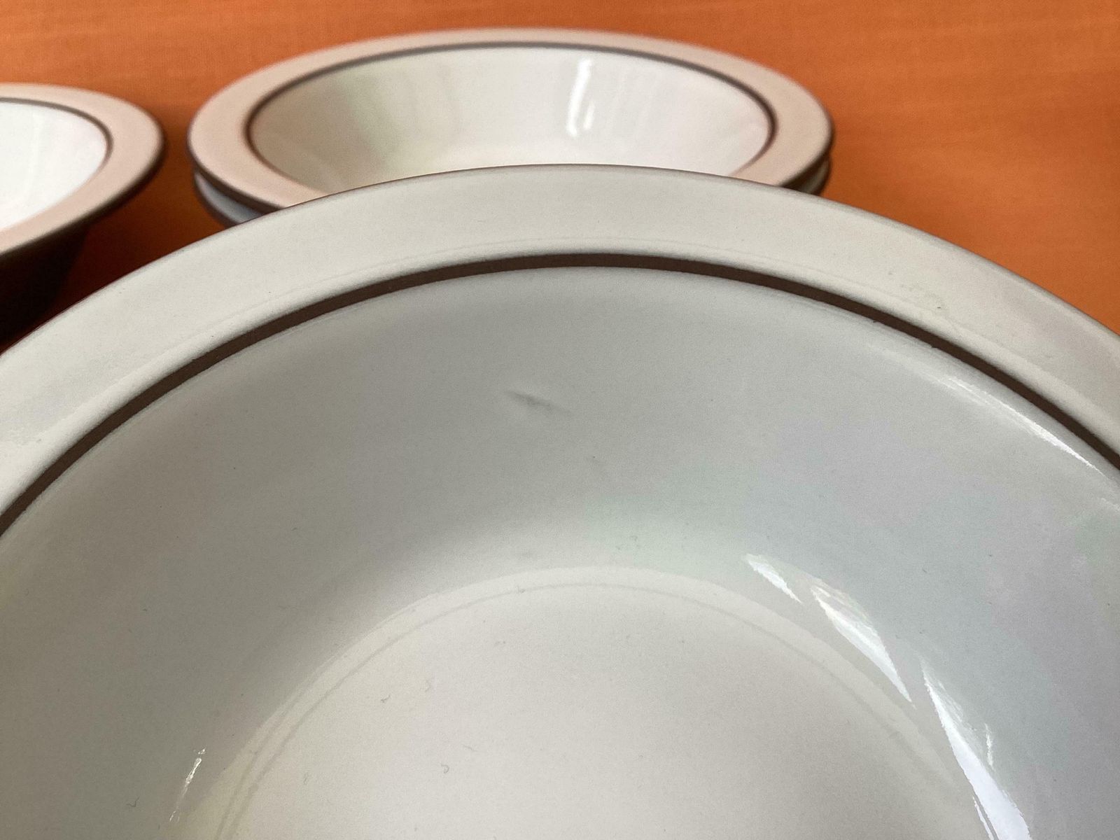 1970s Hornsea Charisma Rimmed Soup/Cereal Bowls (Set Of 6), Hornsea Charisma Cereal Bowls, 6.5” Diameter, Retro Hornsea Pottery photo vinterior
