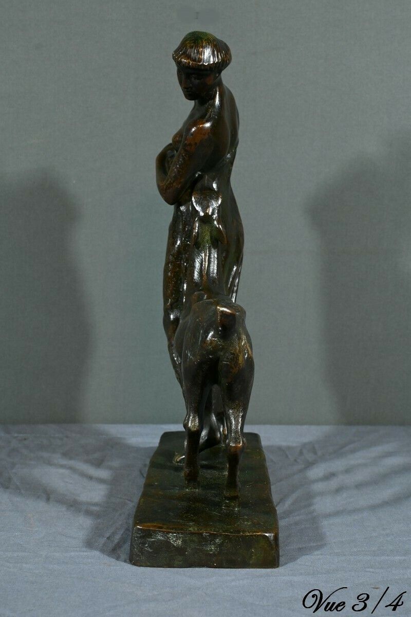 photo vintage Bronze “The Woman With The Fawn”, Primavera Workshop – 1930