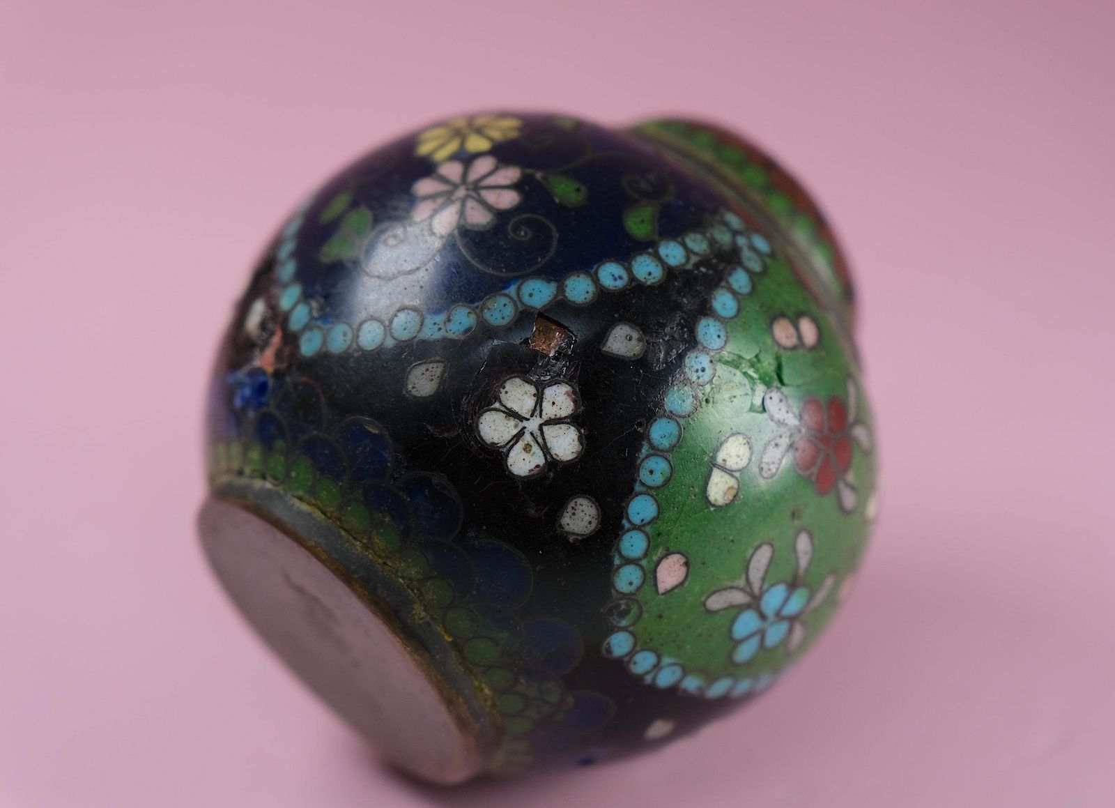 Antique Meiji Period Japanese Koro Bronze Cloisonne photo vintage