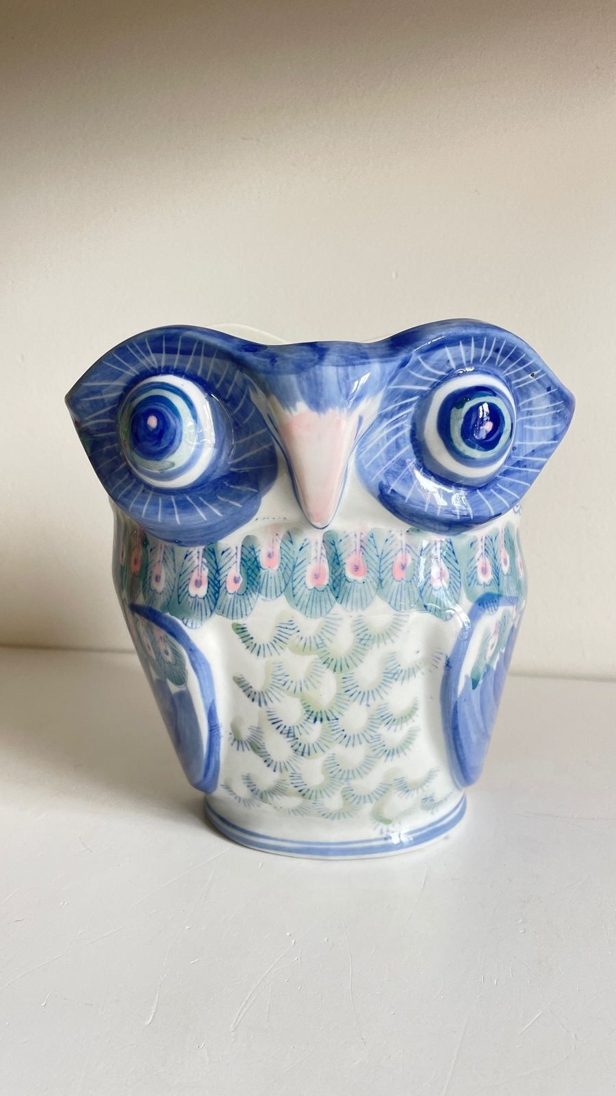 Cache Pot Chouette Porcelaine Chinoise Vintage photo for sale