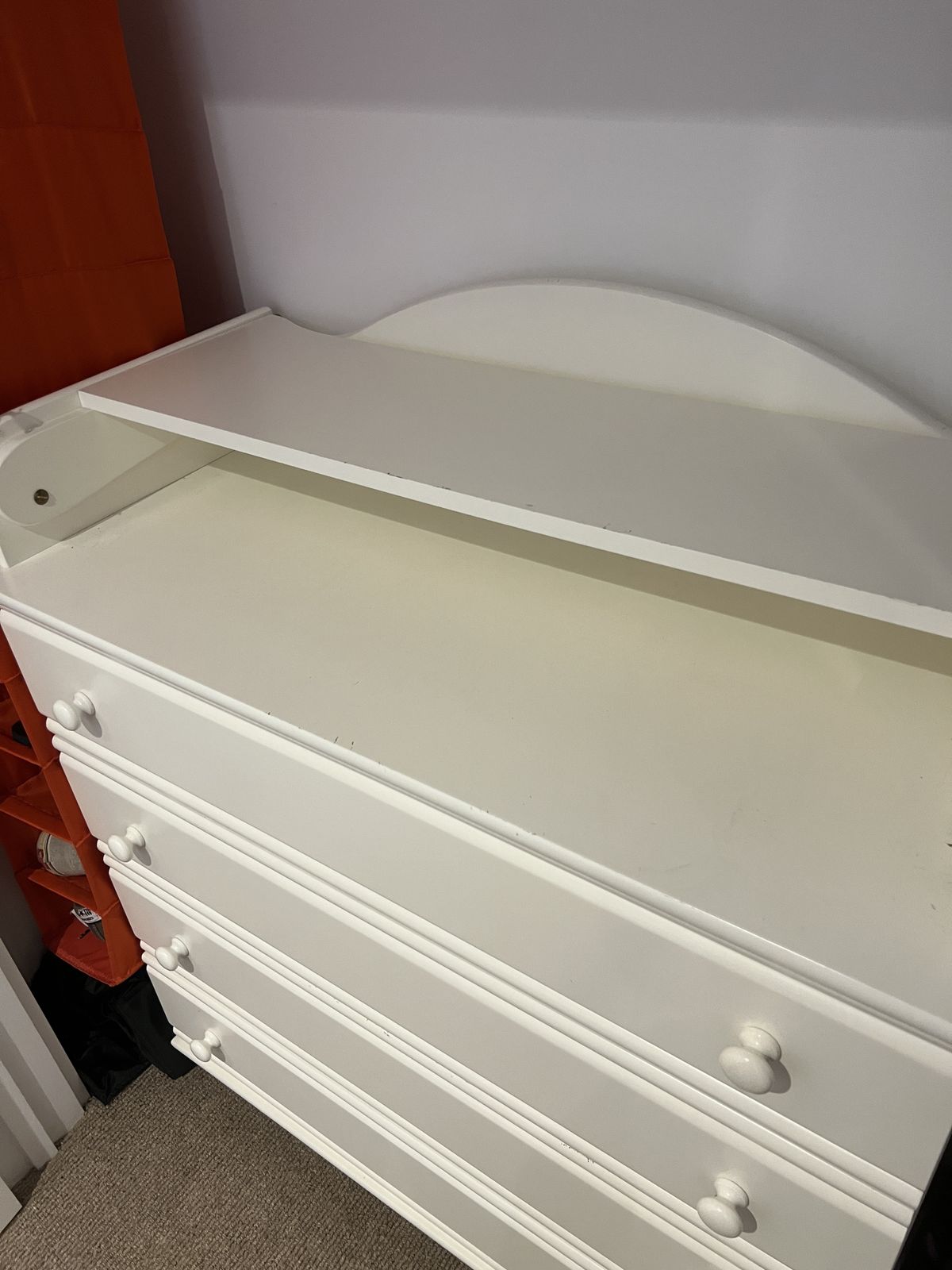 White Chest Of Drawers With Foldable Table On Top photo Furniture