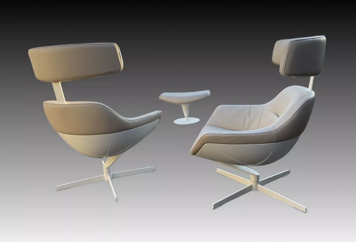 Jean Marie Massaud For Cassina 277 Auckland Lounge Chairs And One Ottoman photo furniture