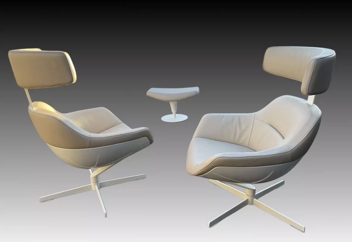 Jean Marie Massaud For Cassina 277 Auckland Lounge Chairs And One Ottoman