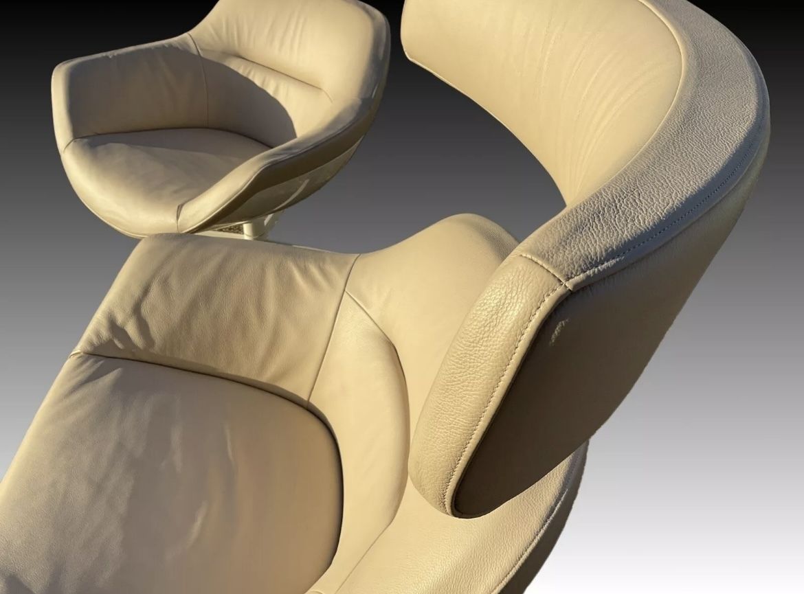 3485.0 Jean Marie Massaud For Cassina 277 Auckland Lounge Chairs And One Ottoman photo