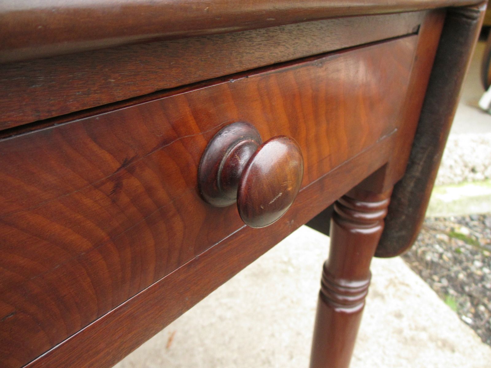 Victorian Mahogany Pembroke Table With Drawer photo vintage