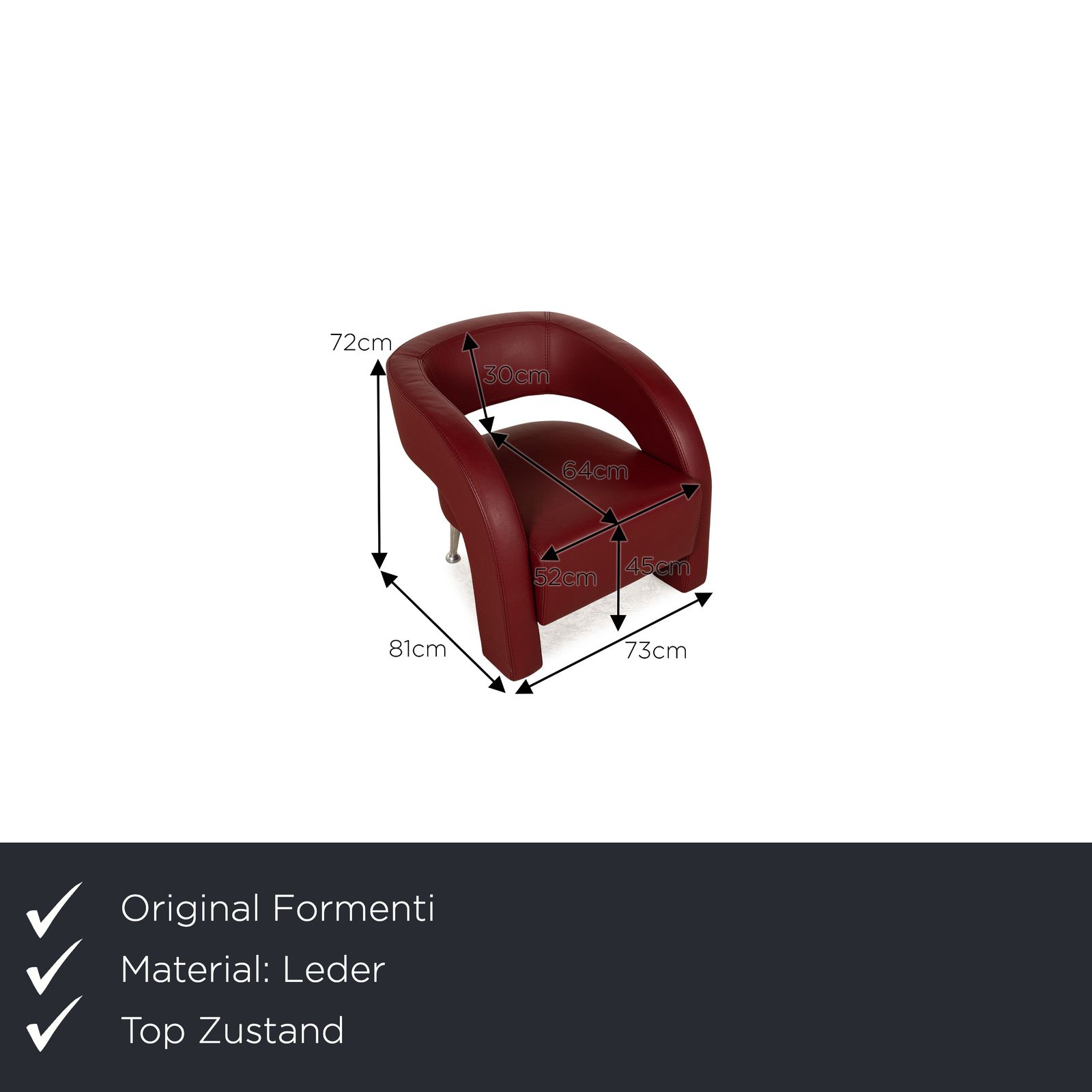 Ensemble de fauteuils Formenti Wave en cuir rouge photo furniture