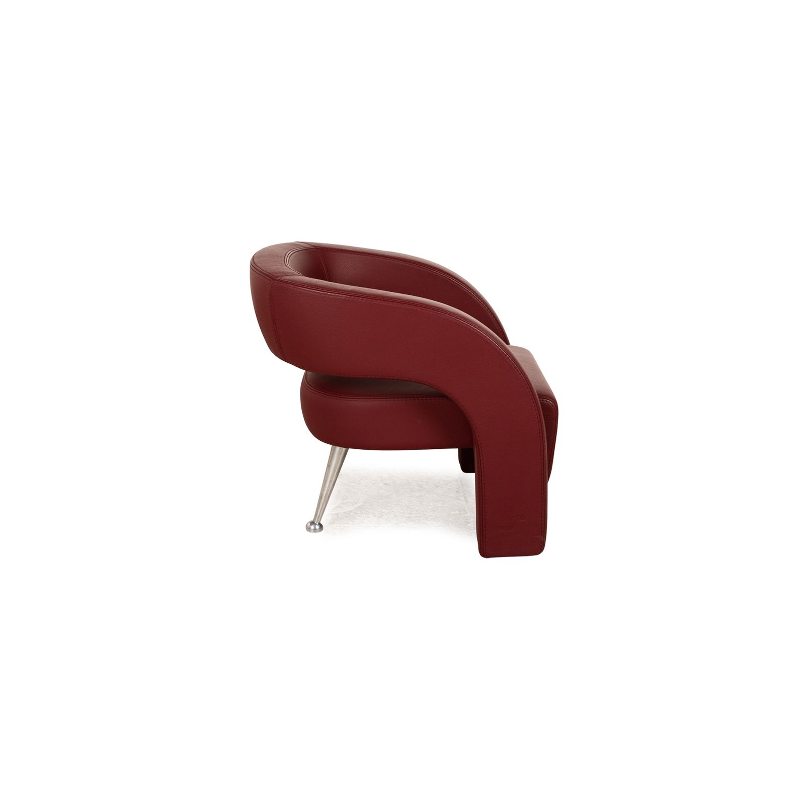Ensemble de fauteuils Formenti Wave en cuir rouge photo vintage