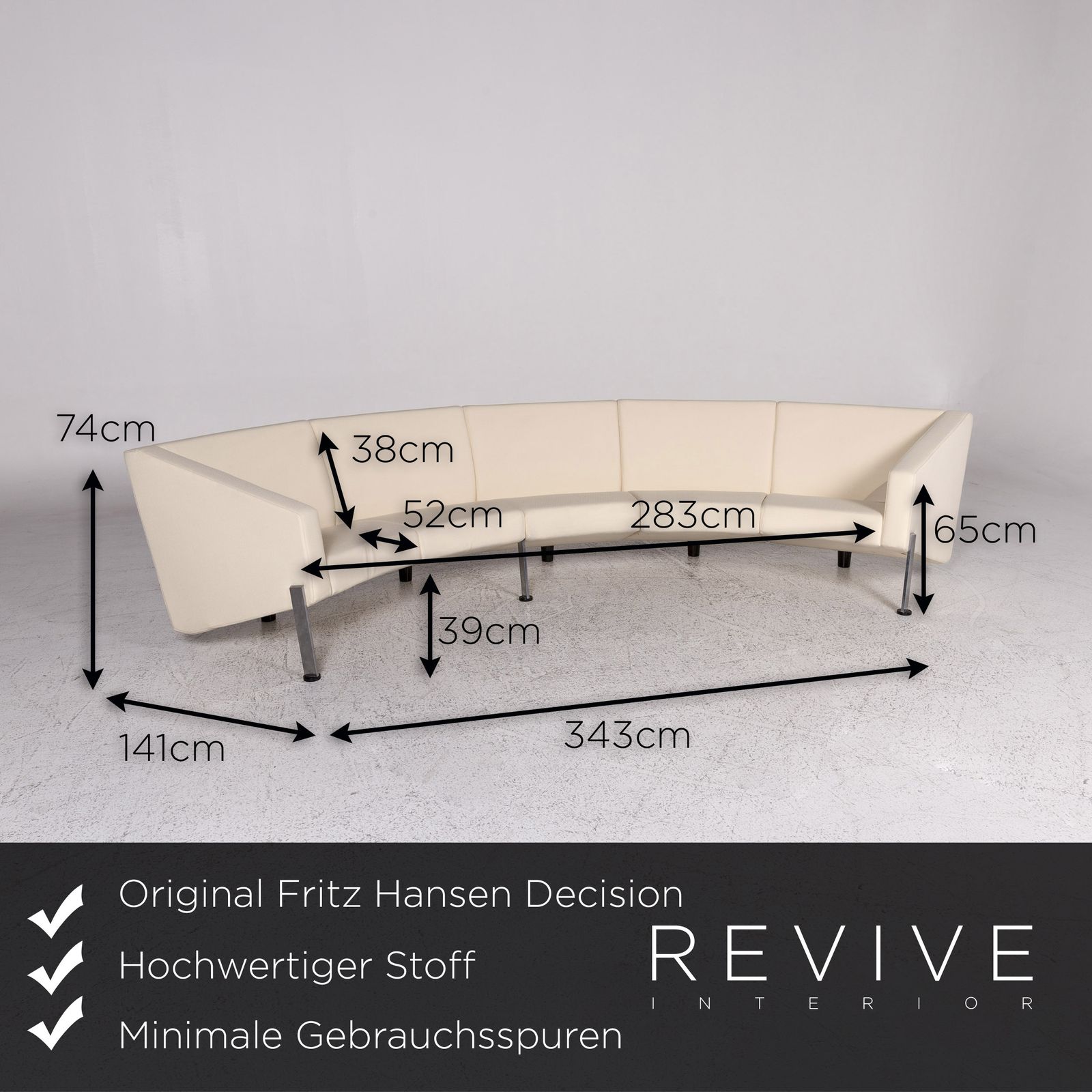 Fritz Hansen Decision Fabric Corner Sofa Cream photo furniture