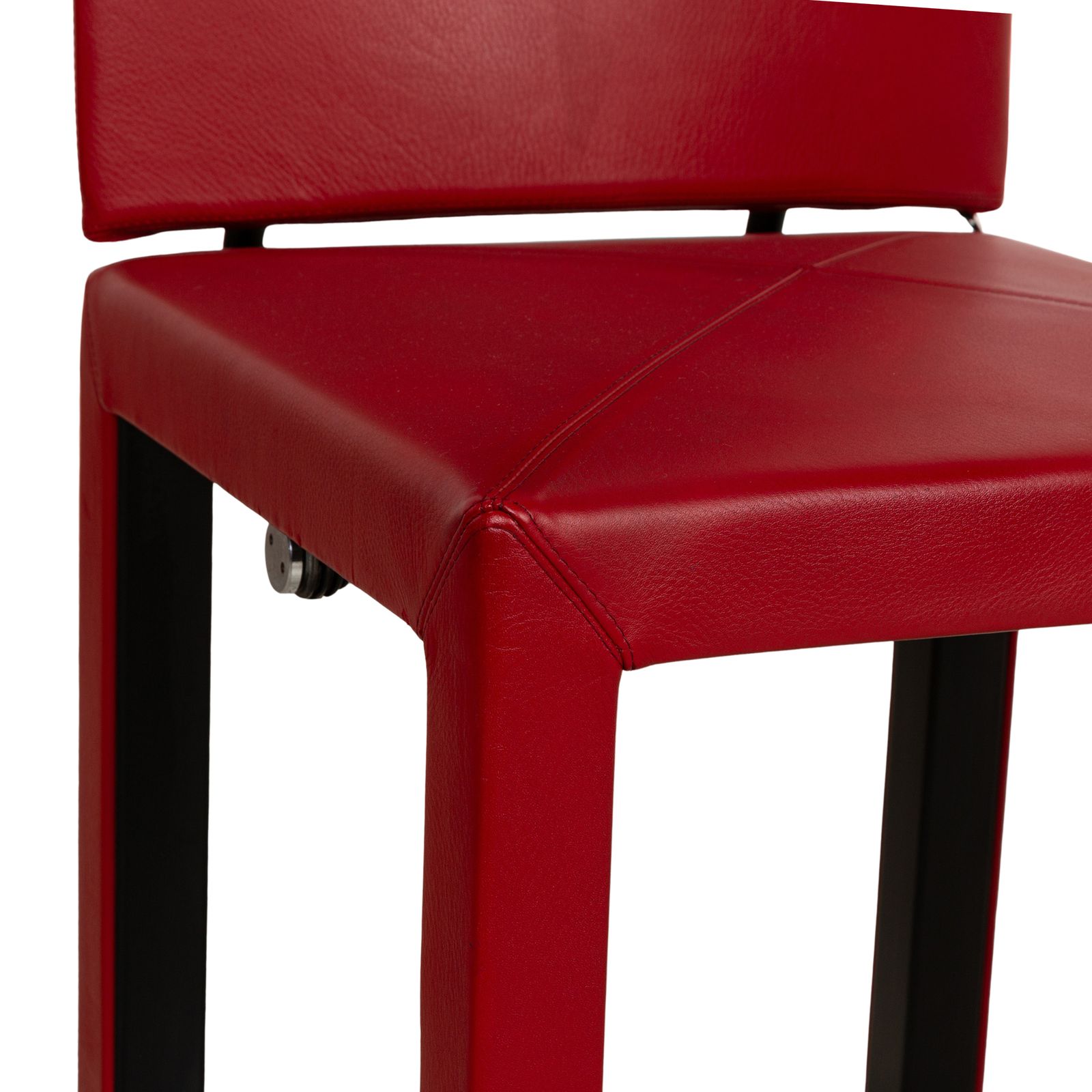 Set Of 6 B&B Italia Arcadia Leather Chairs Red Dining Room Arcalla photo for sale