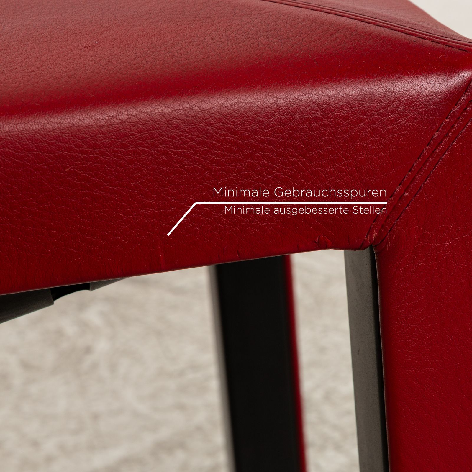 Set Van 6 B&B Italia Arcadia Leren Stoelen – Rood – Eetkamer Arcalla photo 2257.0