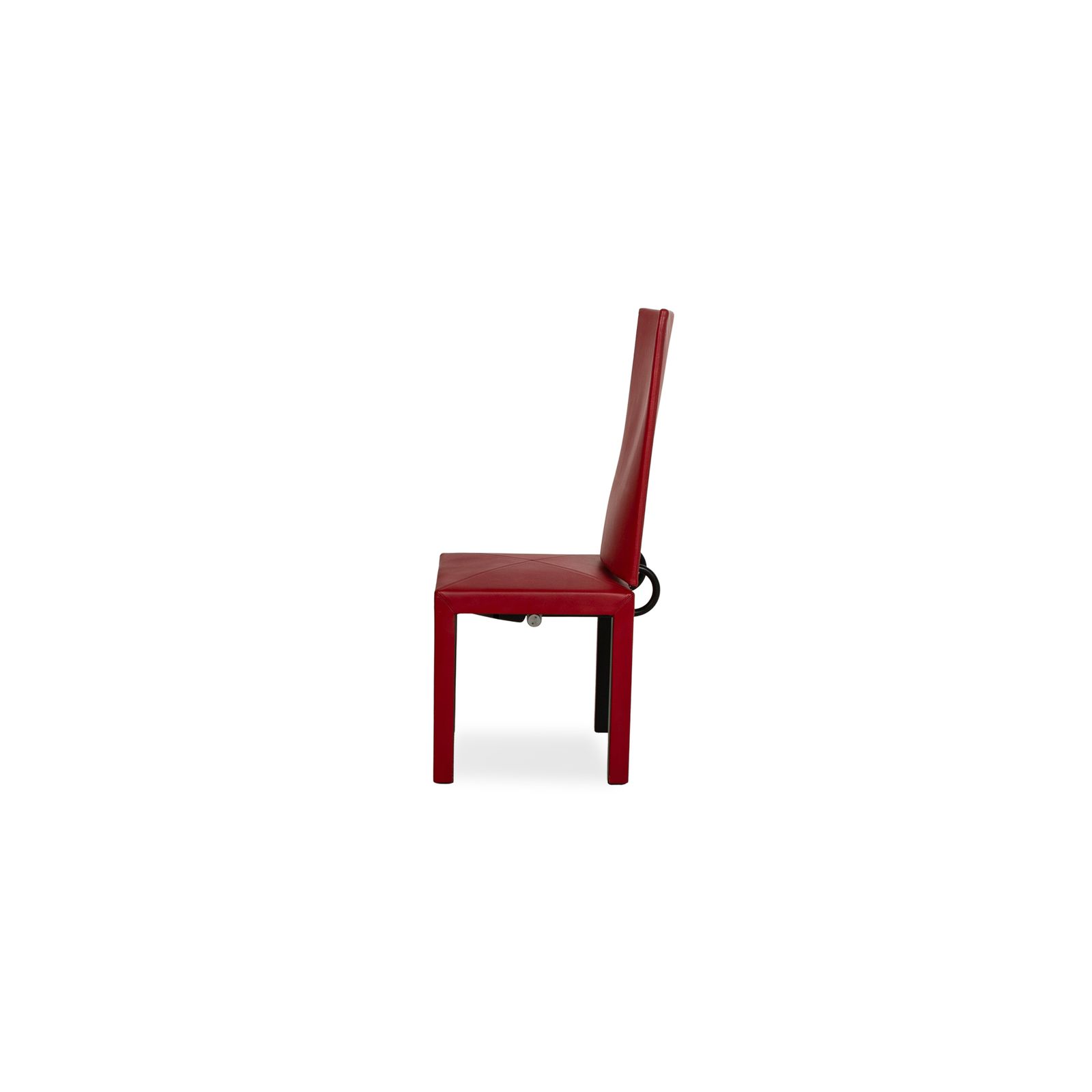 Furniture Set Of 6 B&B Italia Arcadia Leather Chairs Red Dining Room Arcalla photo