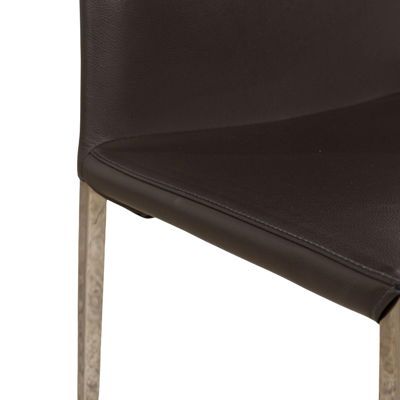 Set van 4 Cattelan Italia Maya leren stoelen grijs eetkamer photo for sale