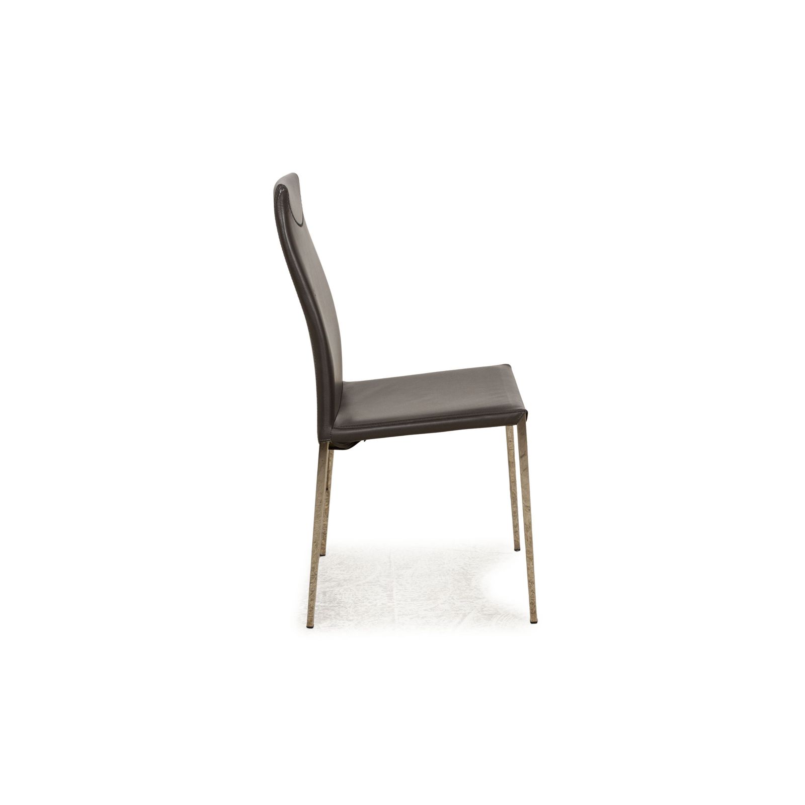 photo furniture Set van 4 Cattelan Italia Maya leren stoelen grijs eetkamer