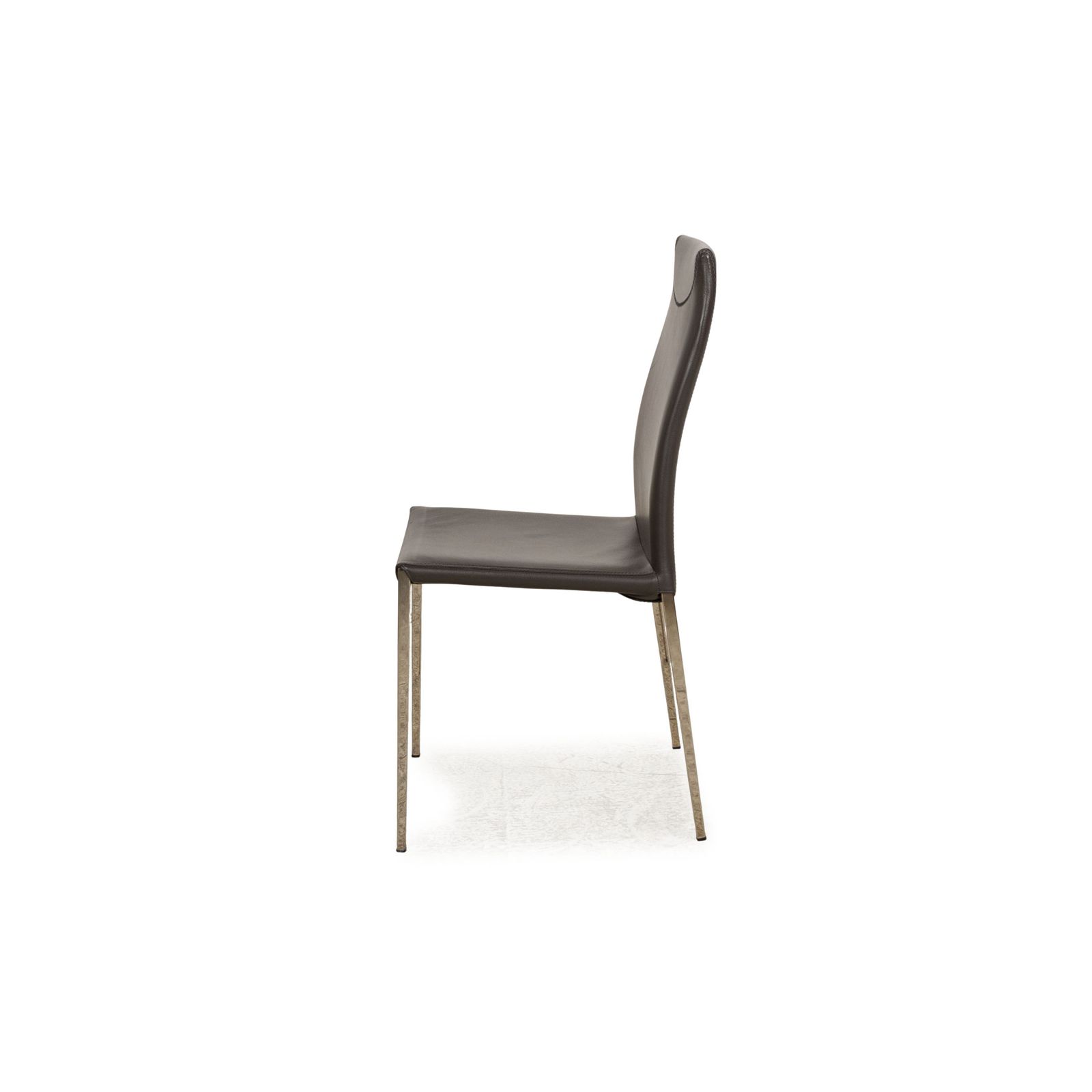 Meubels Set van 4 Cattelan Italia Maya leren stoelen grijs eetkamer photo