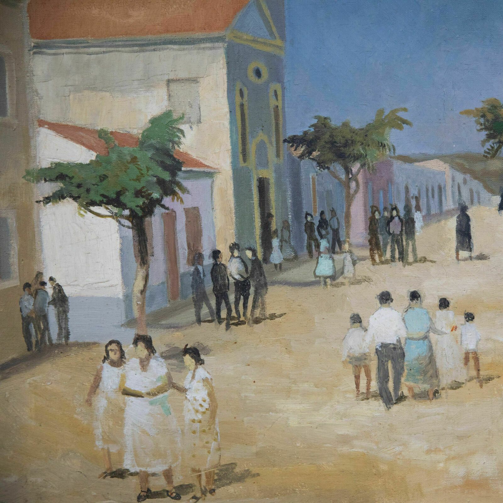 Mid 20th Century Oil   South American Townscape photo Art
