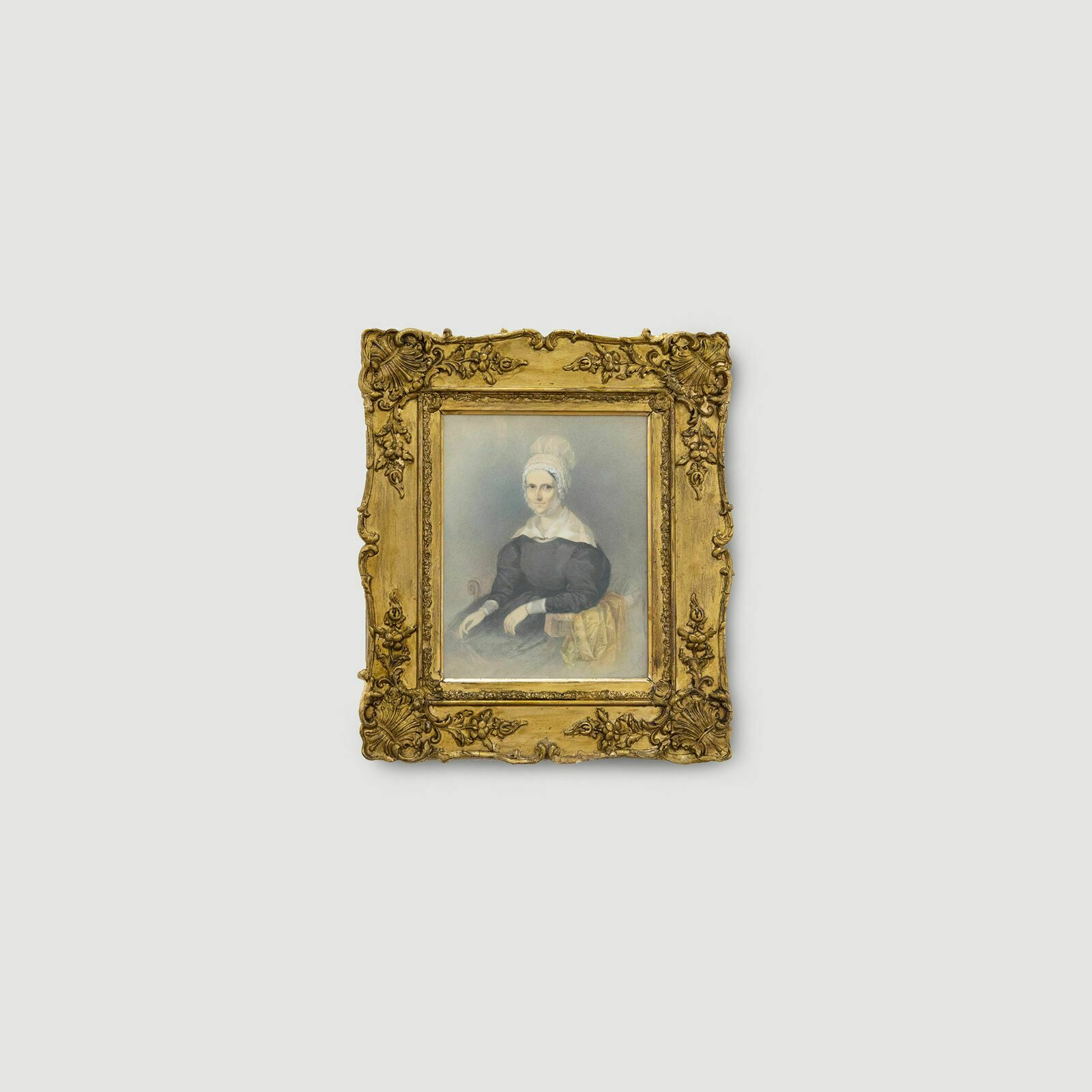 Emily Scott   19th Century Watercolour, Lady In A Lace Bonnet photo vinterior