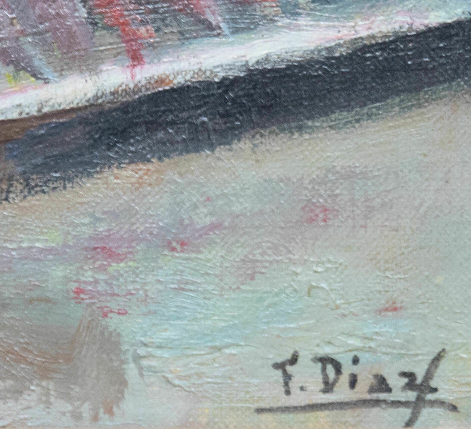 Francisco Diaz Sanchez (1912 1982)   Spanish School Oil, The Artist's Materials photo vinterior