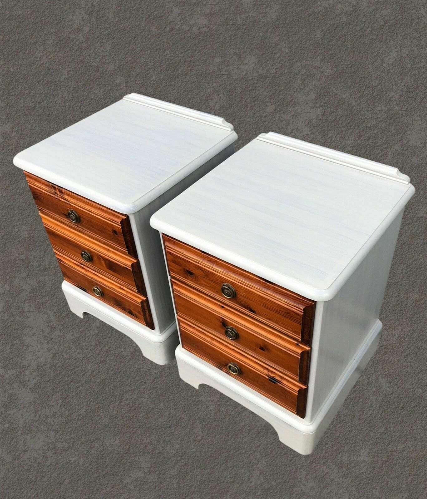 Pair Of Refinished Pine Bedside Chests / Bedside Tables photo Furniture