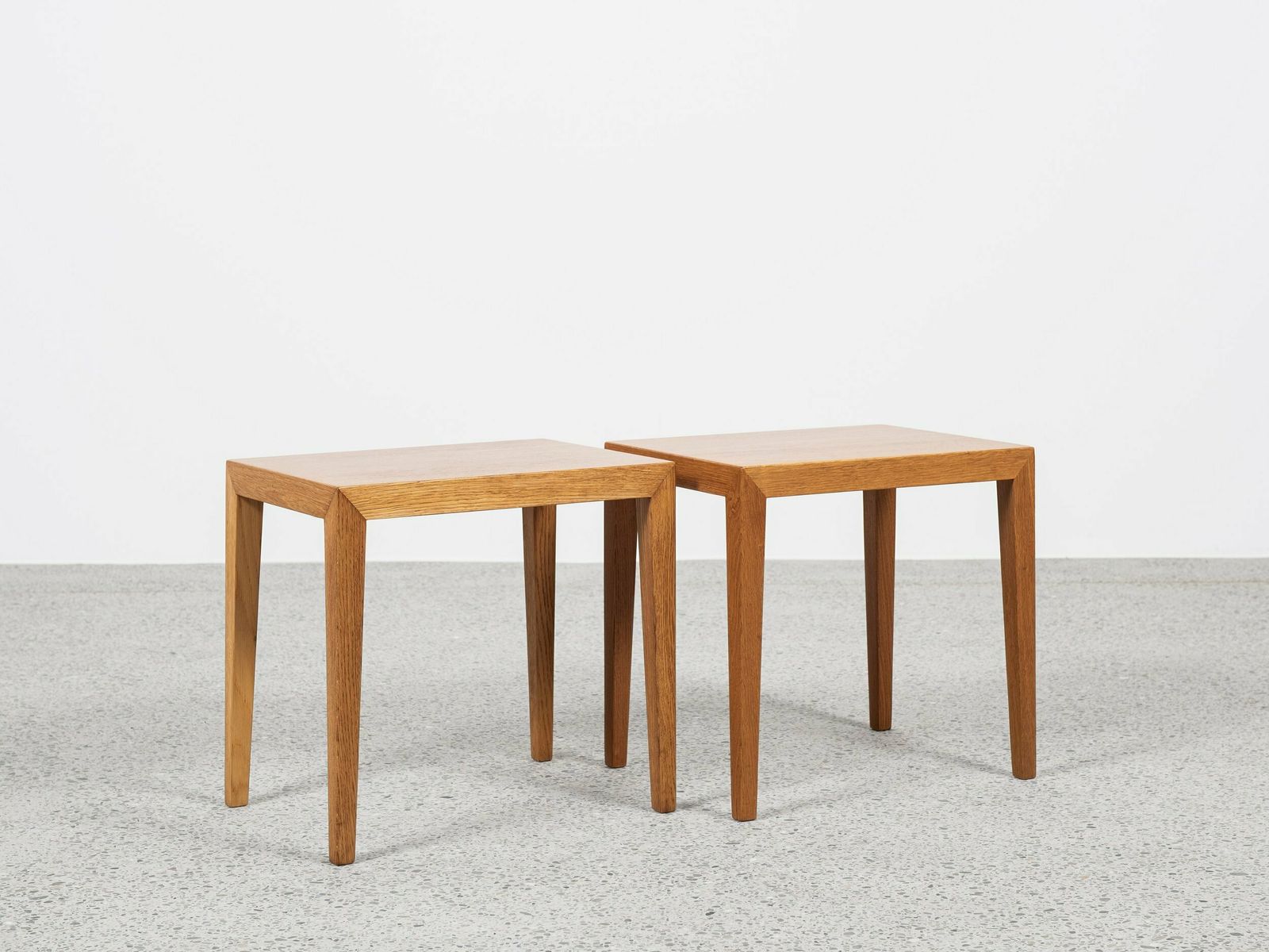Midcentury Danish Set Of 3 Side Tables In Oak By Severin Hansen For Haslev 1960s photo Furniture