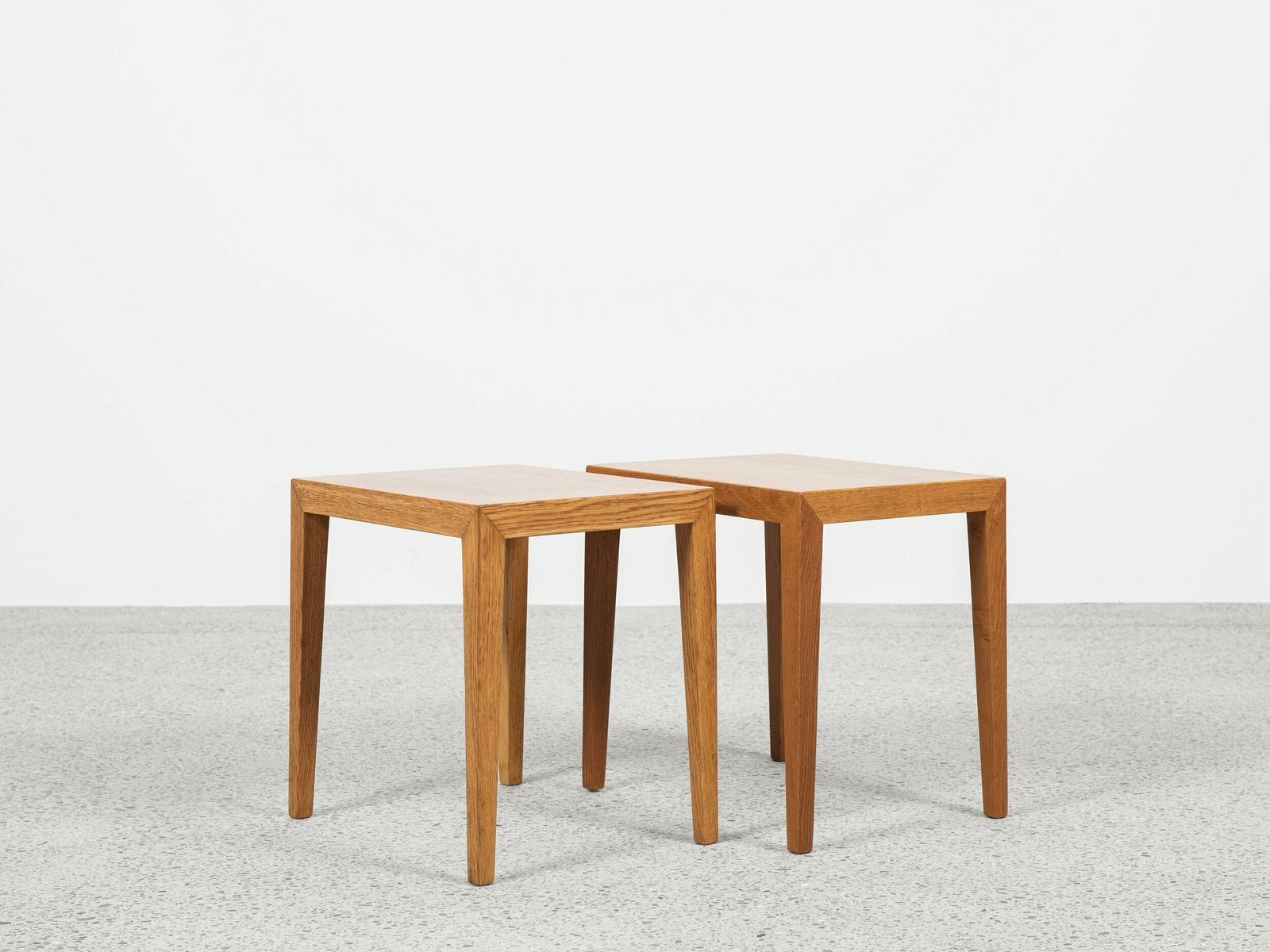 Midcentury Danish Set Of 3 Side Tables In Oak By Severin Hansen For Haslev 1960s photo 2397.0