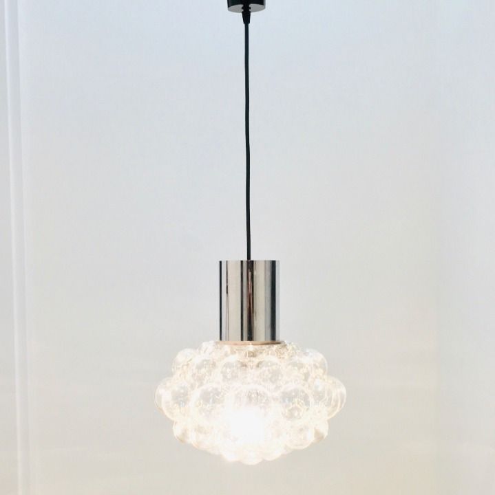 Grote Mid Century Plafondlamp Met Bellenglazuur En Chroom, Door Helena Tynell Voor Limburg, Duitsland, Jaren 1960 photo Verlichting