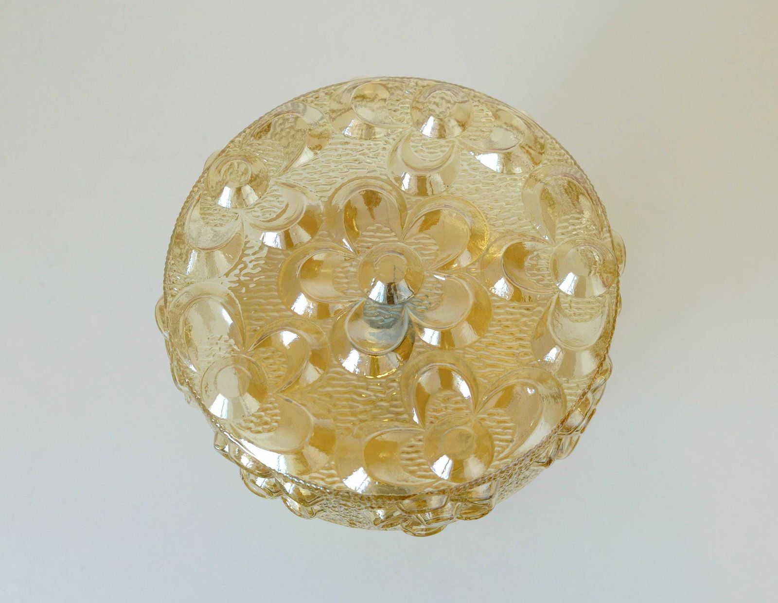 Semi Flush Mount / Mid Century Lighting / Redesign Sconce / Amber Glass / Ceiling Light / Yugoslavia 1970's / Cool Lamp photo Lighting