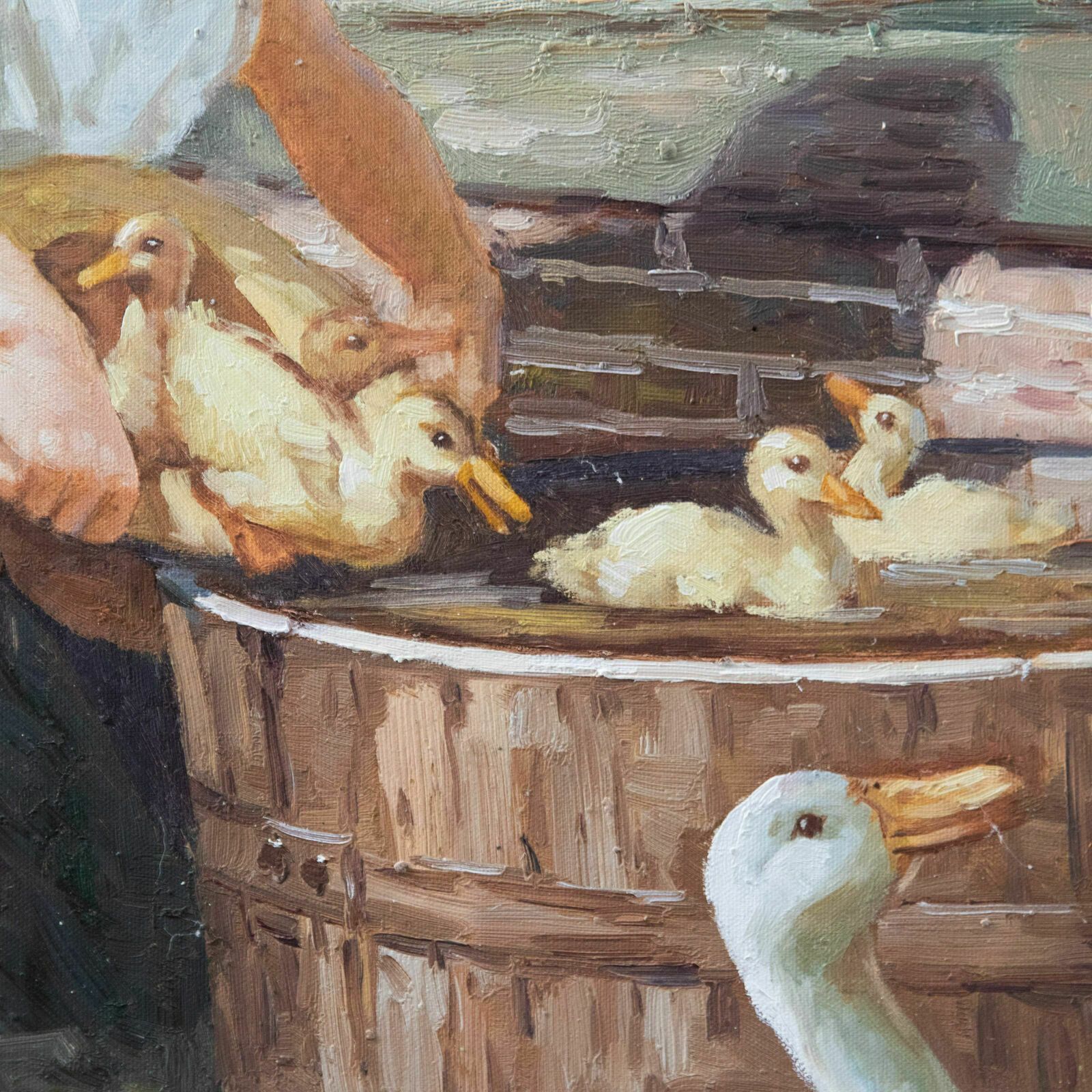 After Henry Grant Plumb   Framed Contemporary Oil, Mother's Helper photo Art