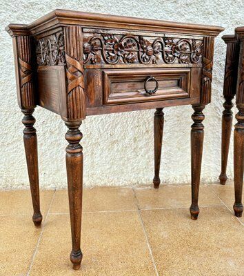 Early 20th Century French Carved Wood Nightstands, 1940s, Set Of 2 photo buy