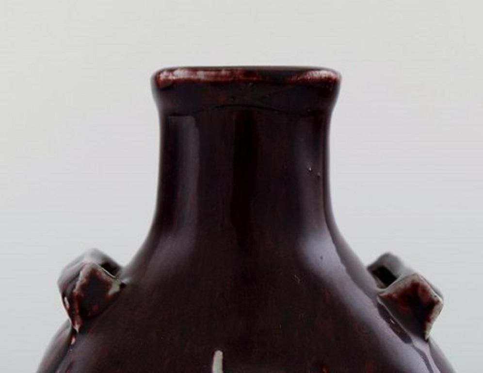 Royal Copenhagen Jais Nielsen Ceramic Vase In Ox Blood Glaze photo vinterior