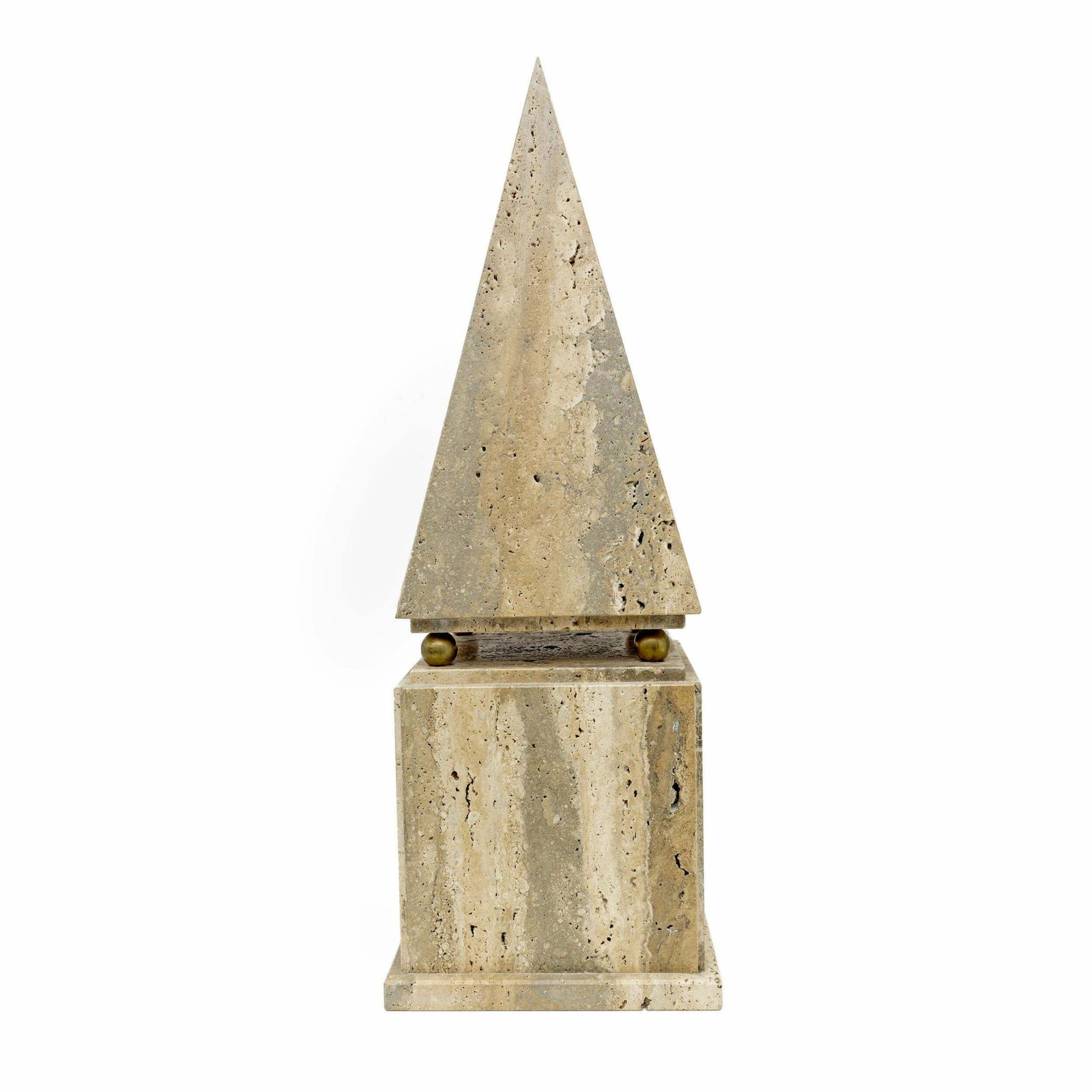 Pair Of Italian Minimalist Roman Travertine Obelisk, Italy, 1970 photo vintage