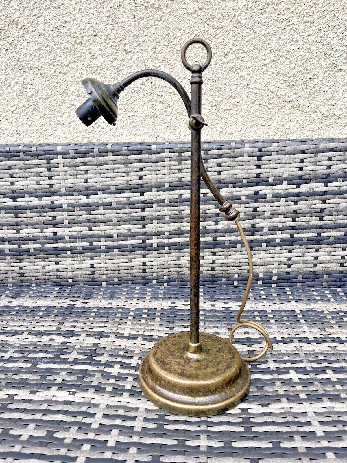 Antique Vintage French 1930's Brass Student Desk Lamp Base Light For Restoration photo for sale