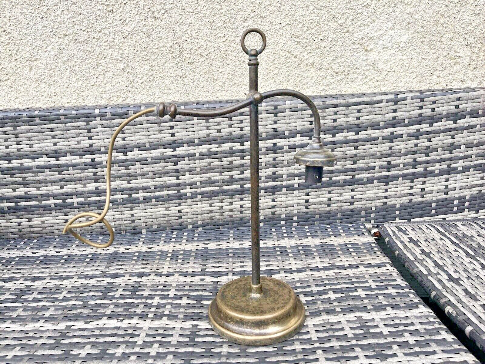photo for sale Antique Vintage French 1930's Brass Student Desk Lamp Base Light For Restoration