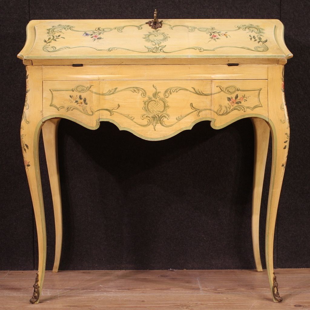 Painted Bureau In Venetian Style From 1960s photo Furniture