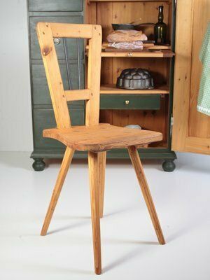 photo for sale Folk Kitchen Pantry Cabinet And Chair, Bohemia, 1890s, Set Of 18