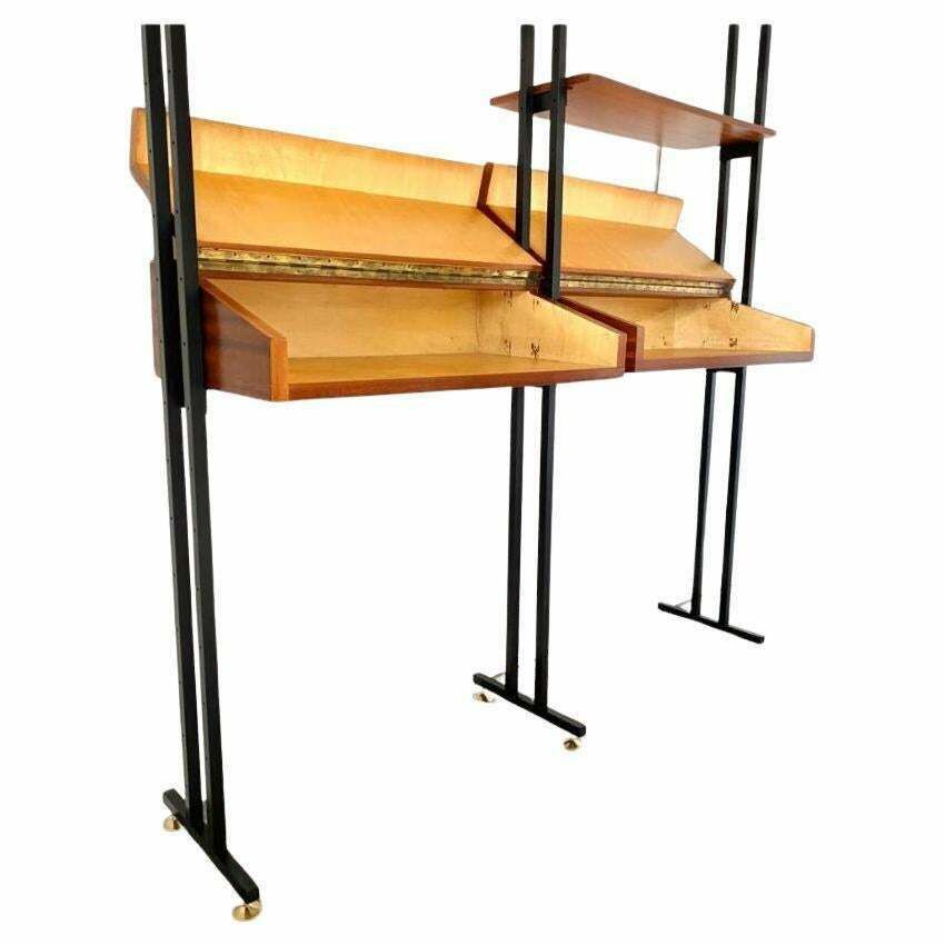 Midcentury Italian Modular Bookshelf With Unusual Drawers, Italy photo vintage