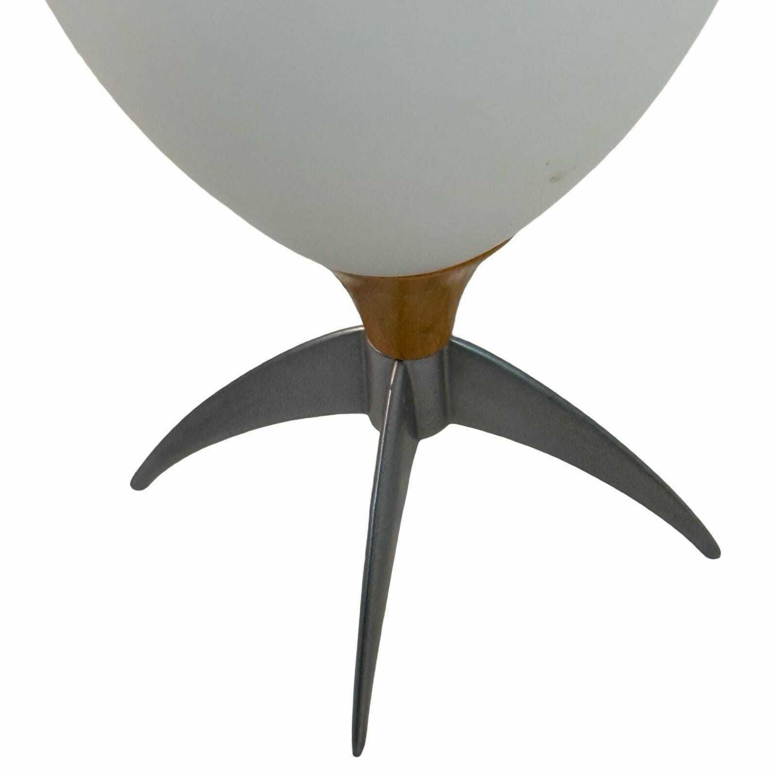 Vintage   Glass Mushroom Lamp On Metal And Wooden Base   Ca. 1980's   Available As Set photo buy