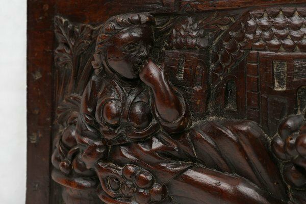 Gothic Hand Sculpted Panel In Oak, Belgium, 17th Century photo buy