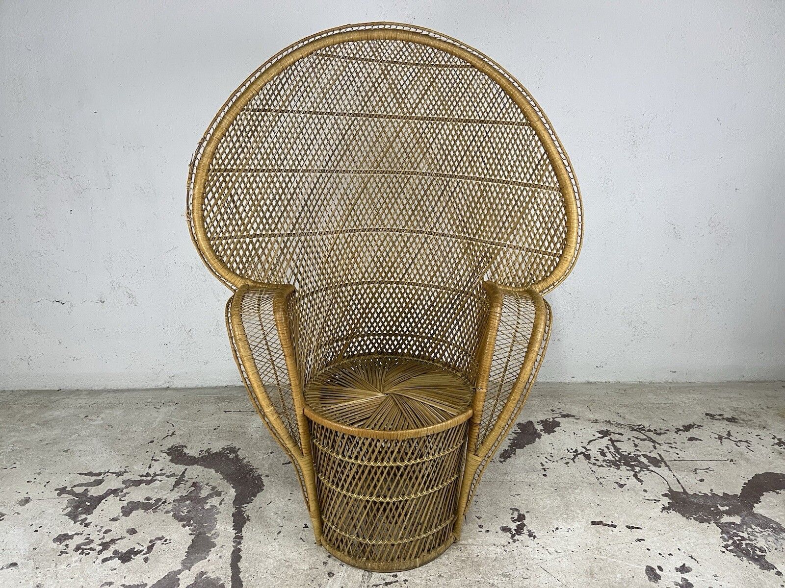 Emanuelle Pavone Wimini Rattan Armchair 1960s Vintage Design photo for sale