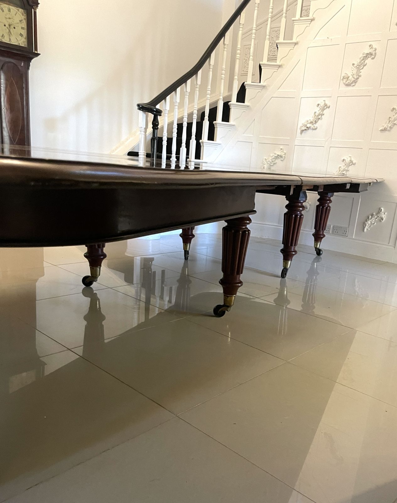 Outstanding Quality Large 16/20 Seater Antique 19th Century Figured Mahogany Dining Table 73 X 176 X 420 Cm photo Furniture