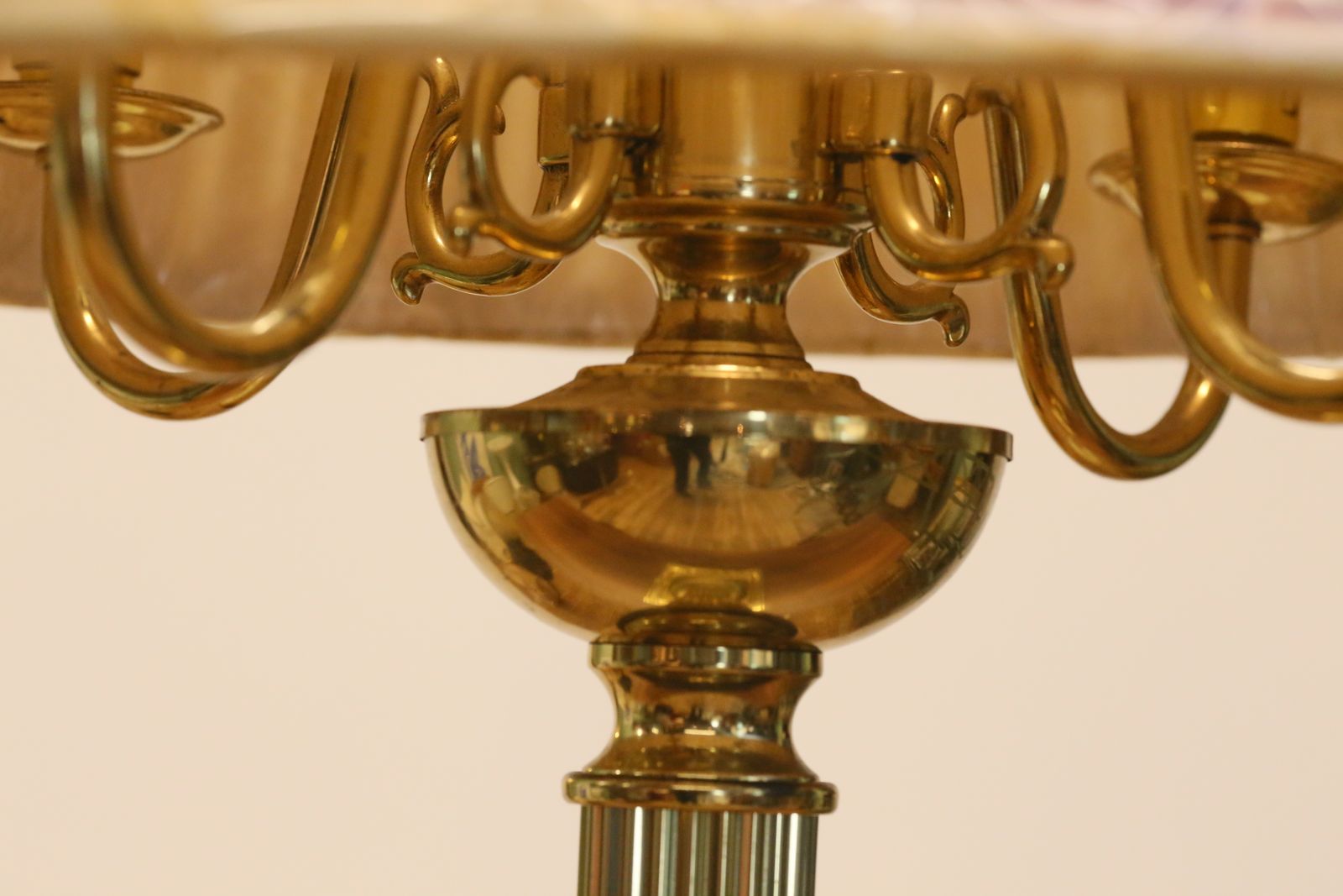 Vintage Brass Electric Table Lamp With Candelabrum Design photo vintage