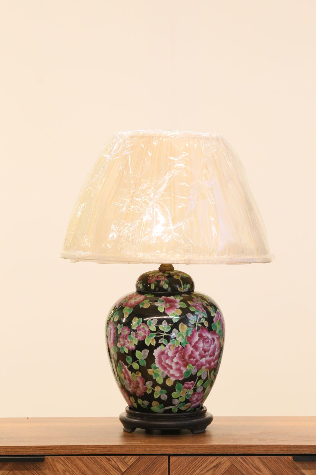 485.0 Chinese Antique Porcelain Lamp With Floral Motif   51cm Height photo