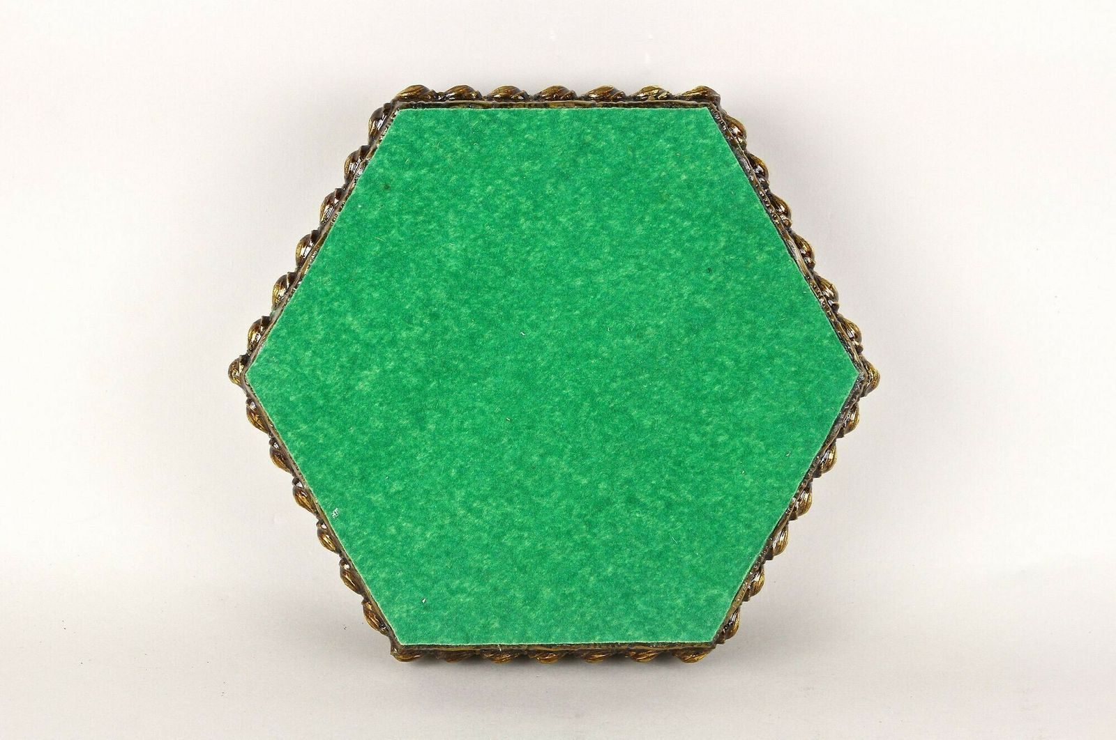 photo vintage Hexagonal 19th Century Wooden Jewelry Box, Handpainted, Austria Ca. 1890