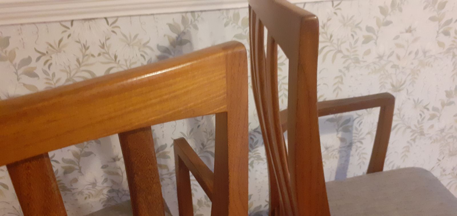 2 X William Lawrence Mid Century Teak Carver Dining Chairs photo vintage