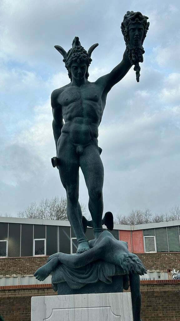 Bronze Perseus Medusa Statue, Sat On A Marble Base photo buy