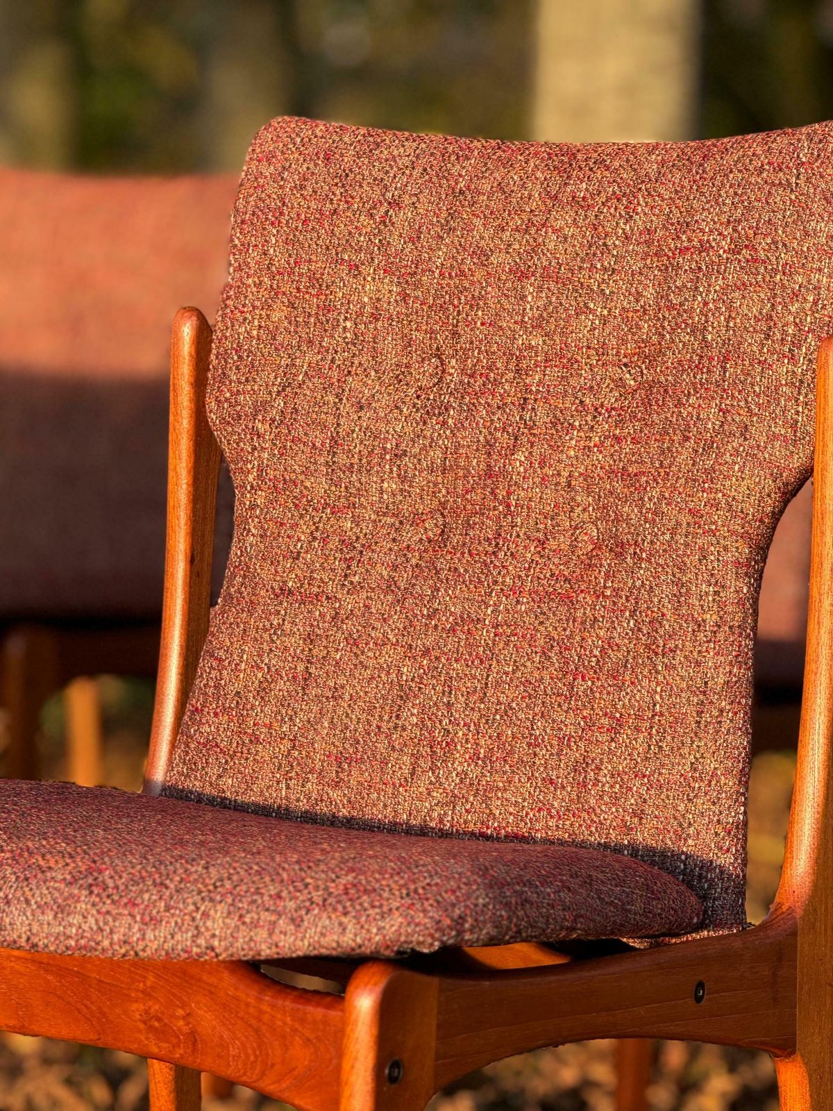 Mid Century Danish Teak Upholstered Set Of Eight Dining Chairs By Vamdrup Stolefabrik 1960 photo Furniture