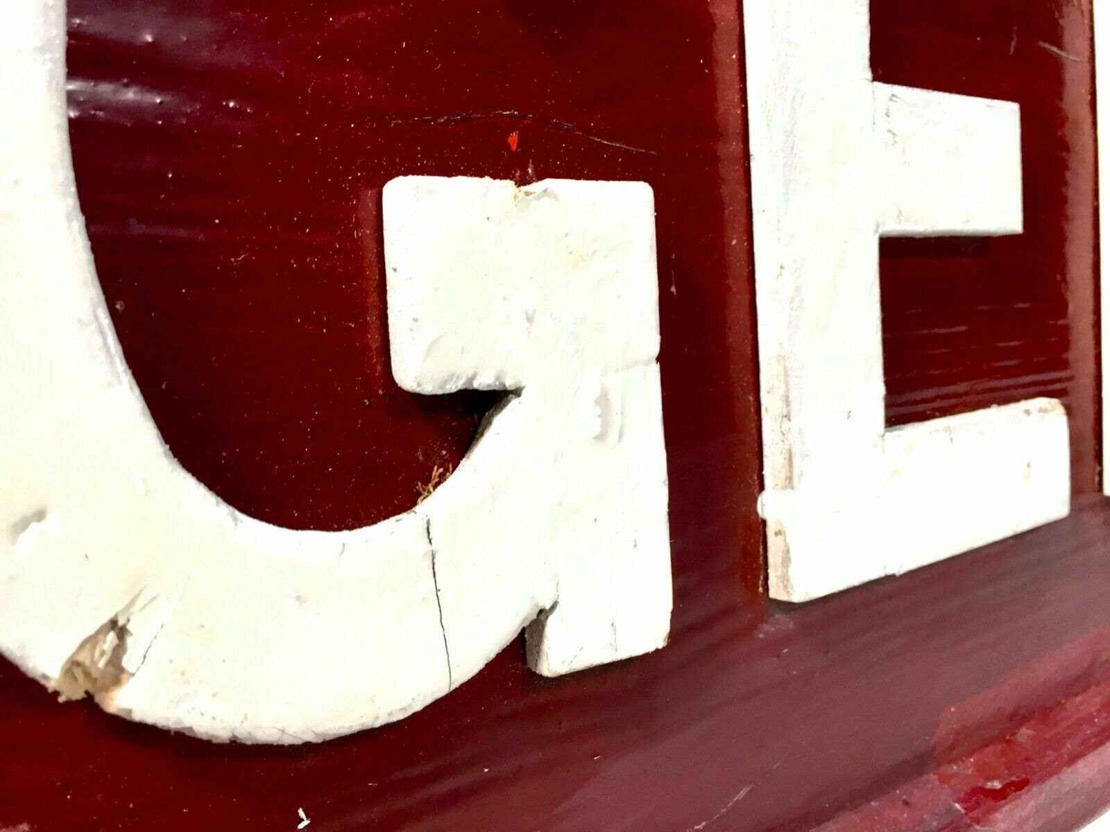 Antique Large Gentlemen Wooden Toilet Sign / Wall Mounted / Red & White photo vintage
