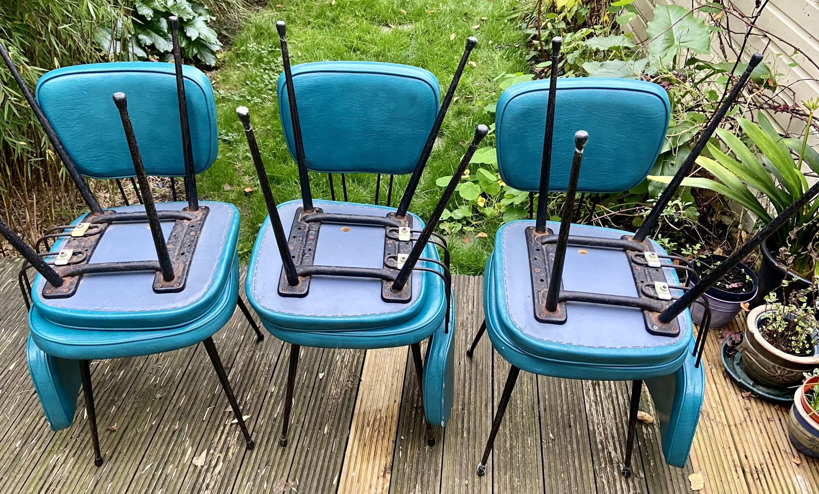 Set Of 6 French Dining Chairs Mid Century