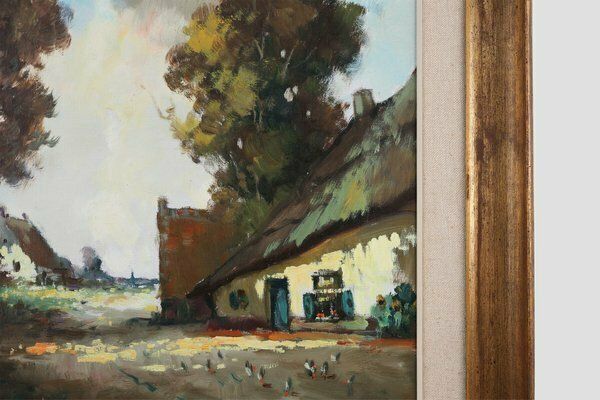 Belgian Artist, Farm Scene, 1950s, Oil On Canvas, Framed photo 701.0